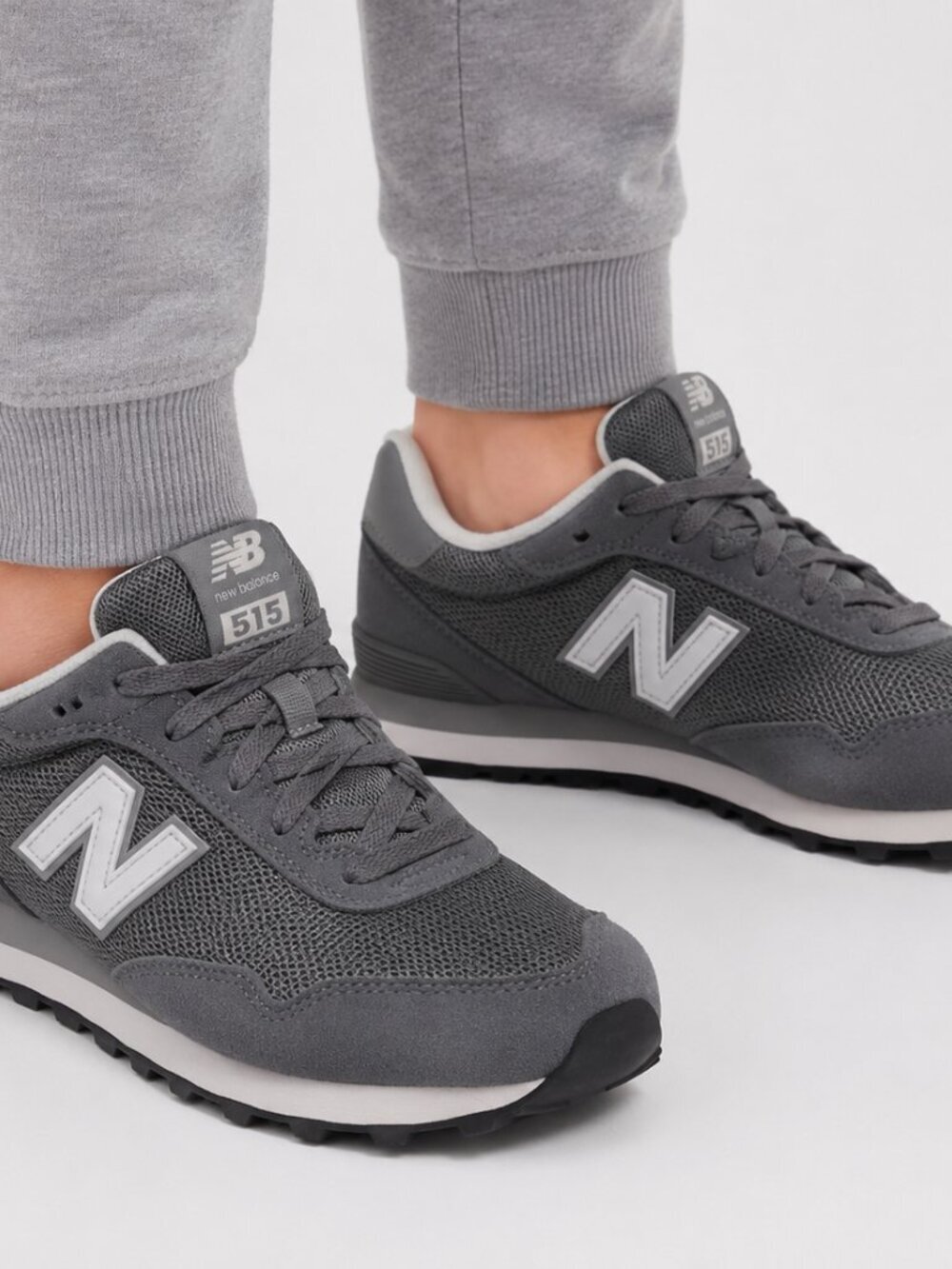 New Balance 515 Gray Running Sneakers Youth Size 4 Lace Up Athletic Shoes